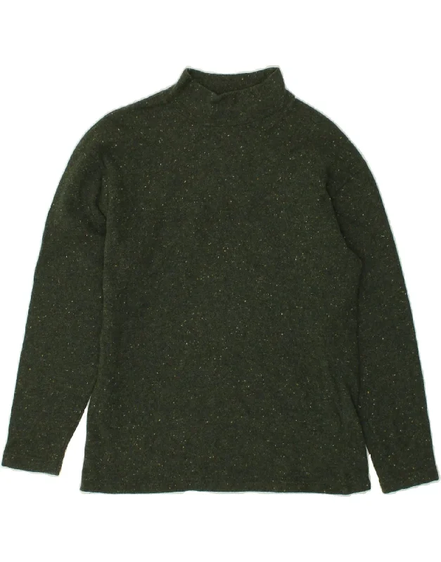 VINTAGE Womens Turtle Neck Jumper Sweater UK 16 Large Green Flecked