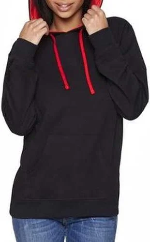 Next Level 9301 Unisex French Terry Pullover Hoodie - Black Red