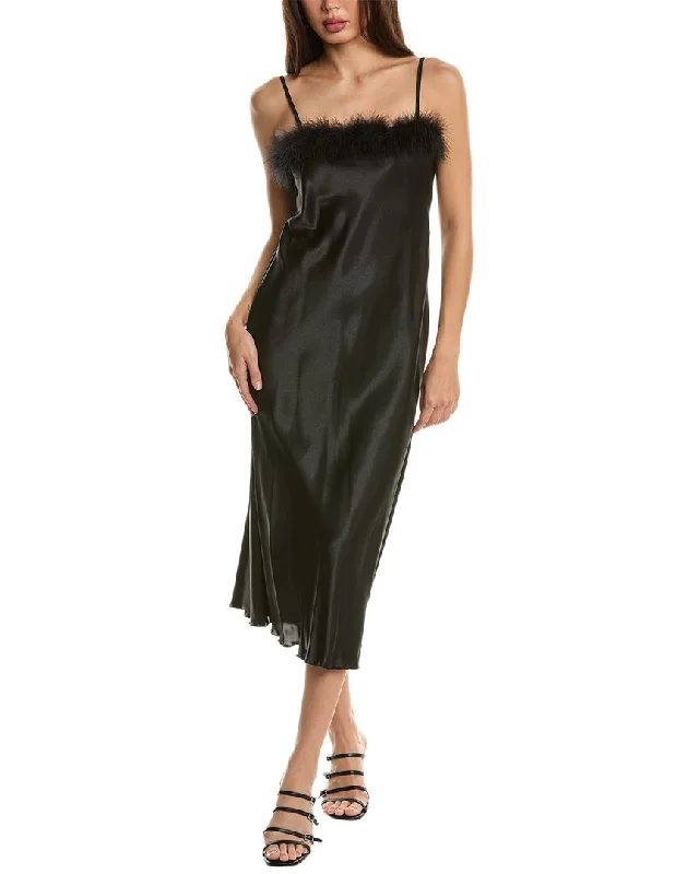 Bebe Maribou Slip Dress