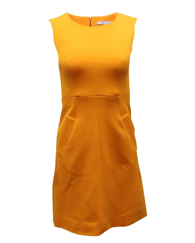 Diane Von Furstenberg Carrie A-Line Dress in Orange Polyester