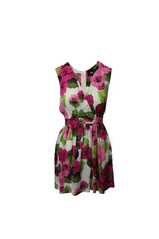 Dolce & Gabbana Floral Dress in Multicolor Silk