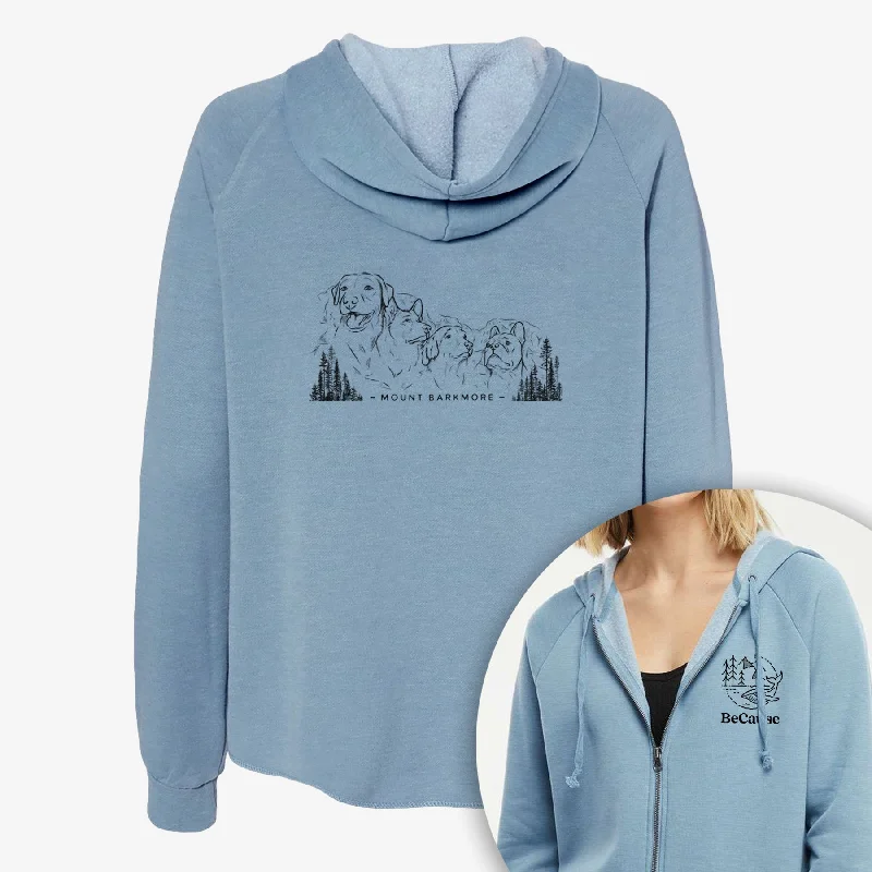 Mount Barkmore - Dog Tribute - Women's Cali Wave Zip-Up Sweatshirt