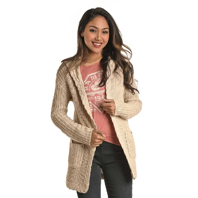 Rock & Roll Cowgirl Women's Cable Knit Hoodie Cardigan