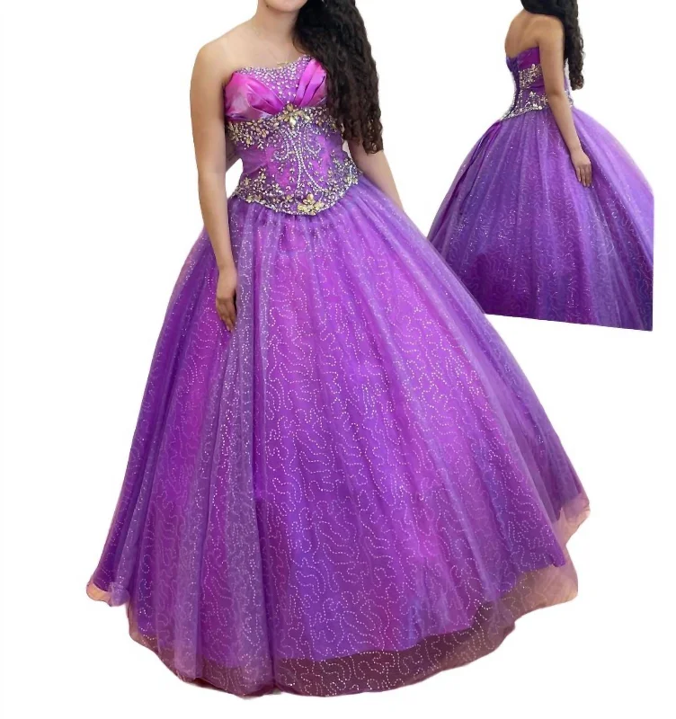 Royal Beaded Quinceañera Dress In Dahlia/multi