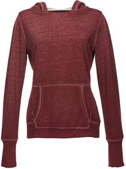 J. America 8912 Women's Zen Fleece Hooded Sweatshirt - Twisted Bordeaux