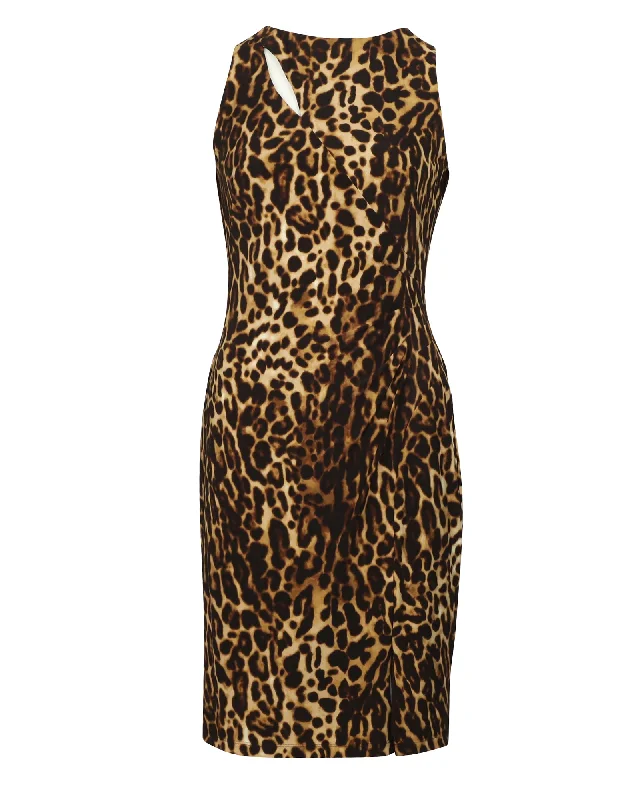 Ralph Lauren Leopard Print Dress in Multicolor Polyester