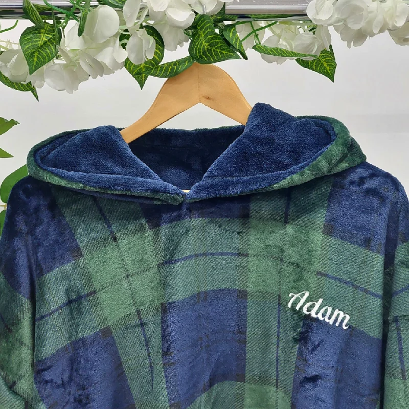 Green Check Snuggle Hoodie