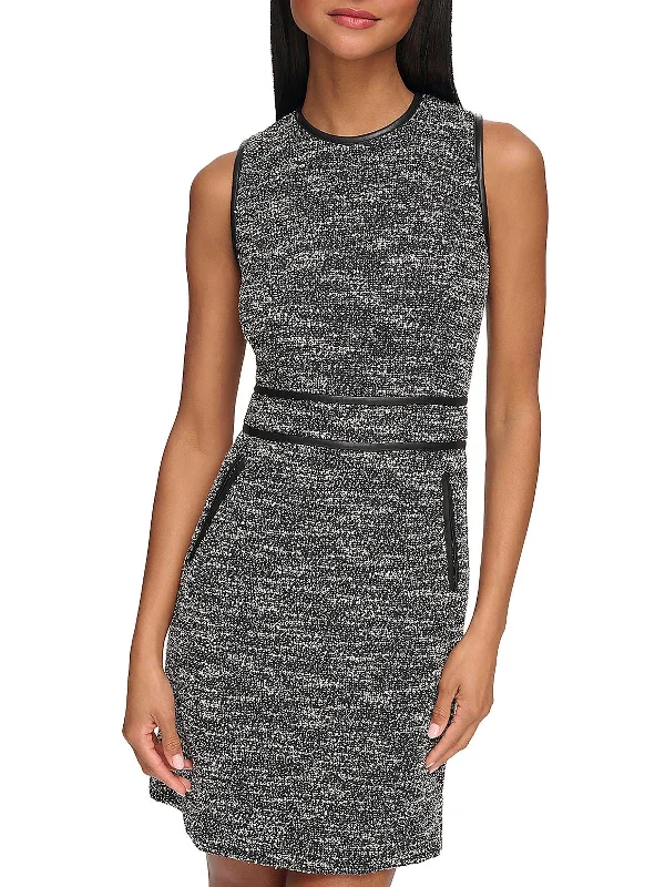 Womens Tweed Midi Midi Dress