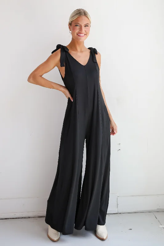 FINAL SALE - Stylish Decision Black Wide Leg Jumpsuit