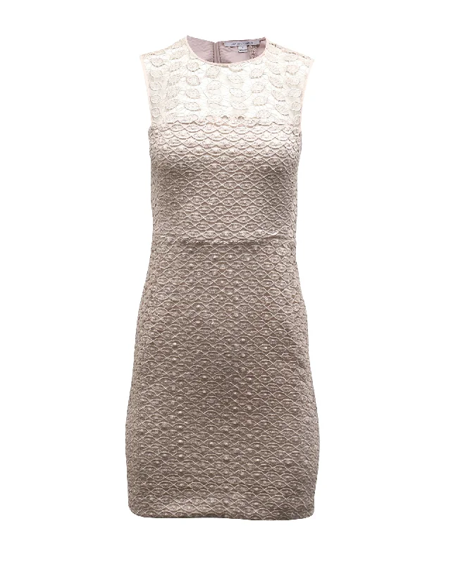 Diane Von Furstenberg Lace Dress in Pink Polyester