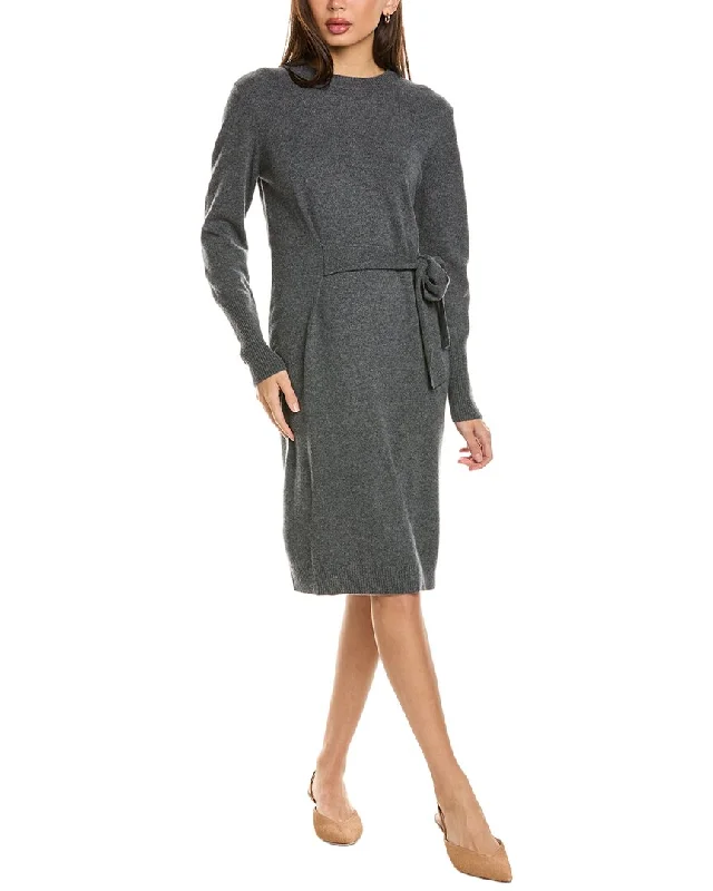 Forte Cashmere Tie Waist Cashmere Sweaterdress