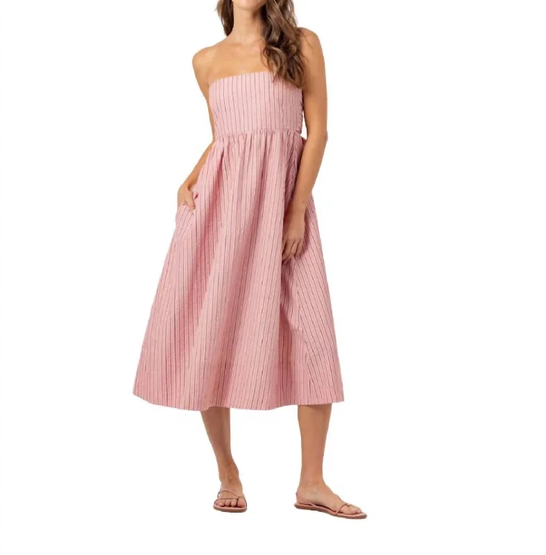 Kenny Dress In Sunset Pink Stripe