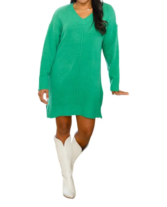 Joyful Season Sweater Tunic In Green