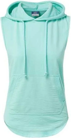 MV Sport W24131 Women's Kinsley Sleeveless Hooded Sweatshirt - Oasis