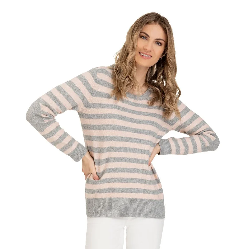 Tribal Elbow Patch Womens Pink & Grey Sweater