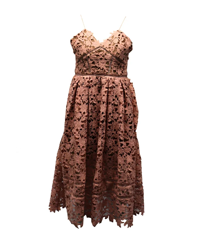 Self-Portrait Azaelea Lace Dress in Pastel Pink Polyester