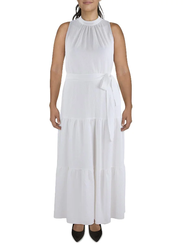 Womens Tiered Maxi Halter Dress