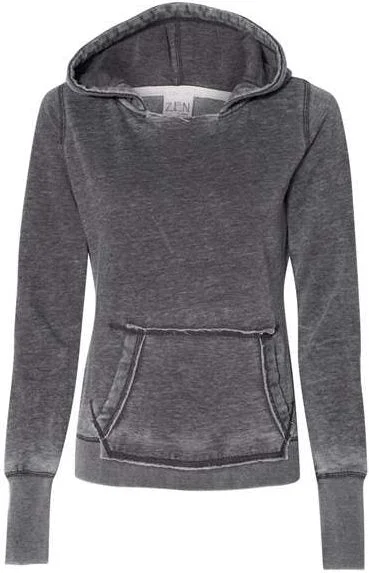 J. America 8912 Women's Zen Fleece Hooded Sweatshirt - Dark Smoke