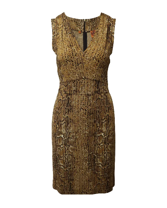 Tory Burch Snake Print Sleeveless Dress in Animal Printed Silk