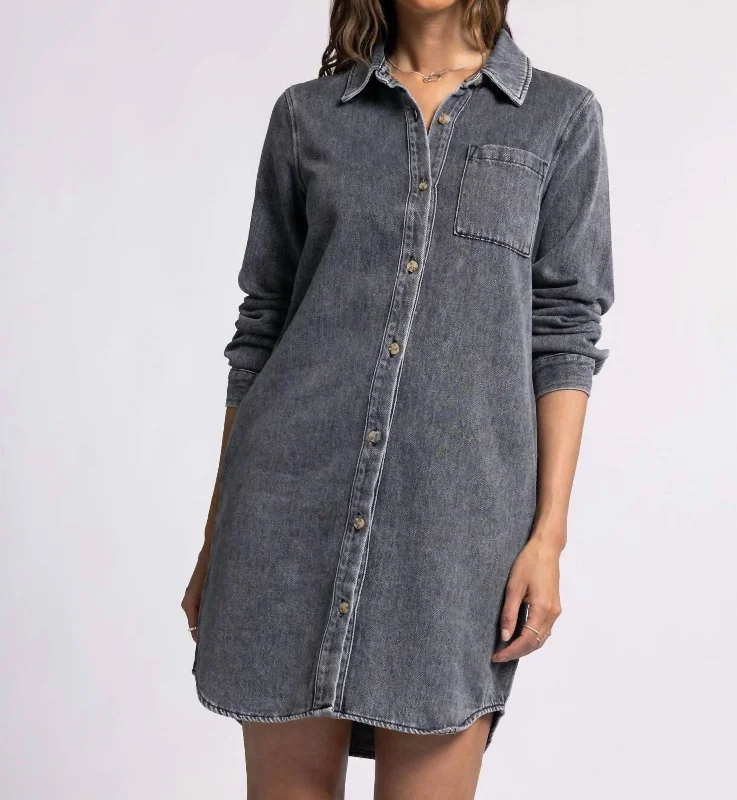 Kieran Dress In Black Acid Wash