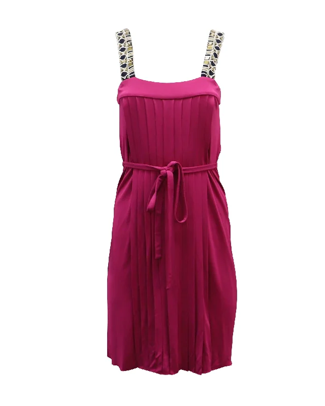 Tory Burch Beaded Strap Dress in Pink Viscose