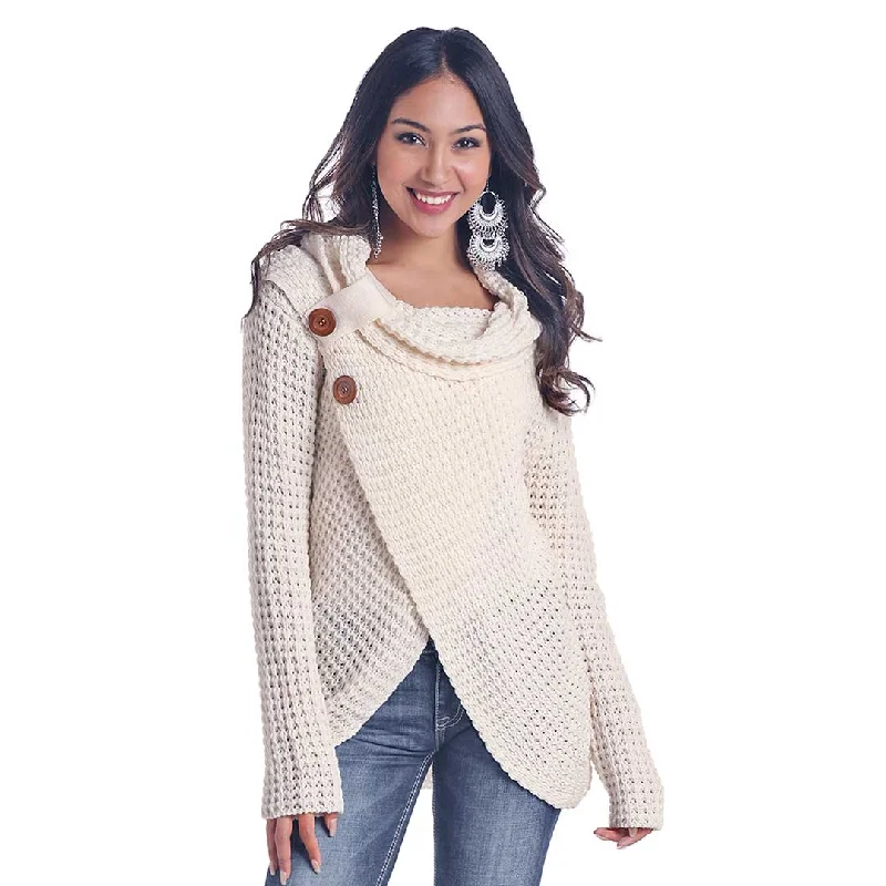 Panhandle Women's Waffle Knit Wrap Sweater