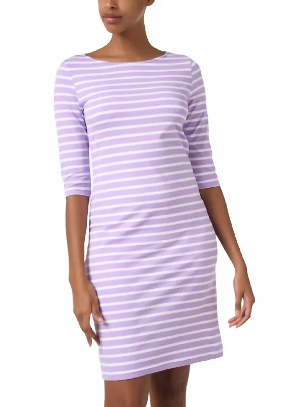 Propriano Dress In Lavender And White