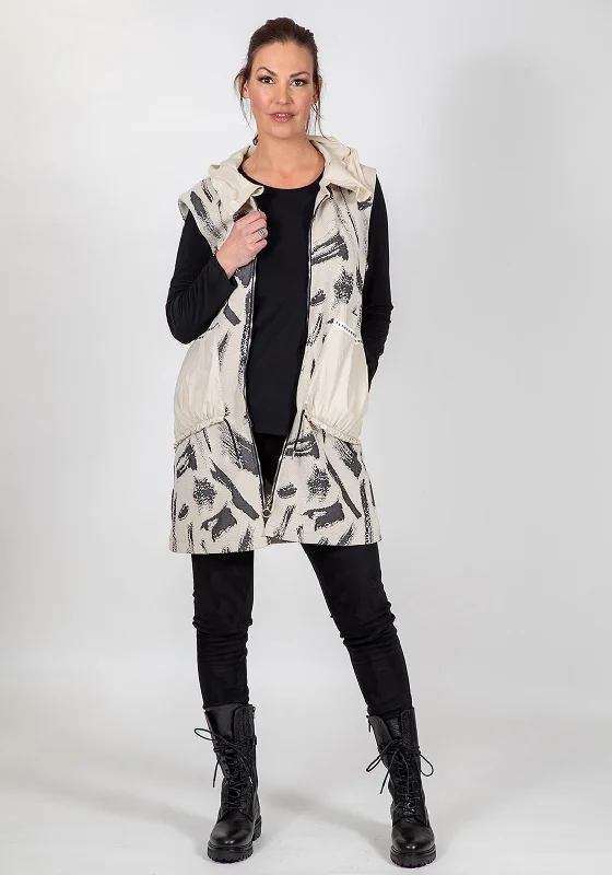 Inco Abstract Print Gillet, Stone