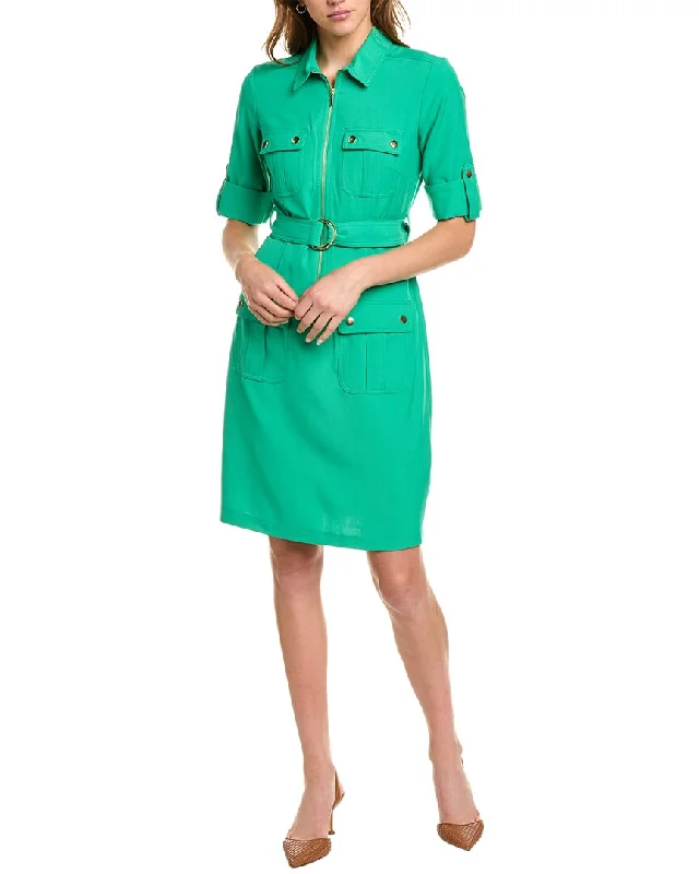 Sharagano Front Zip Sheath Dress