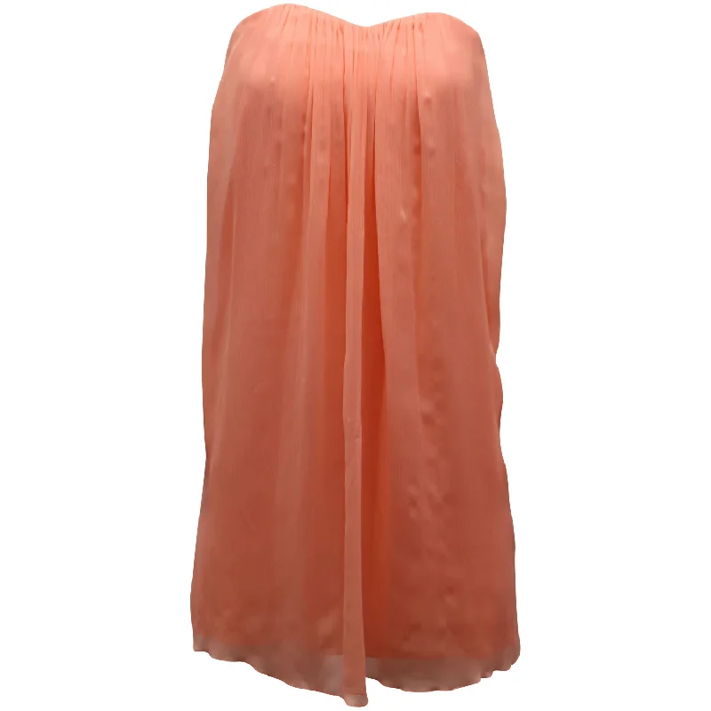 Alice + Olivia Strapless Dress in Peach Polyester