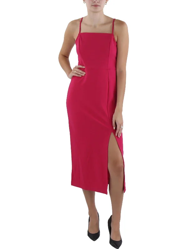 Womens Crepe Long Sheath Dress