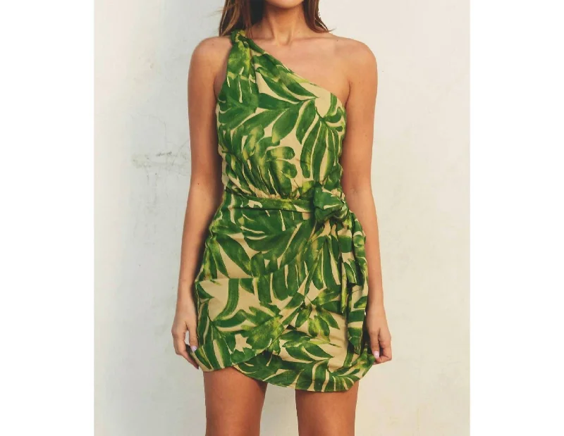 Beautiful Escape Mini Dress In Green