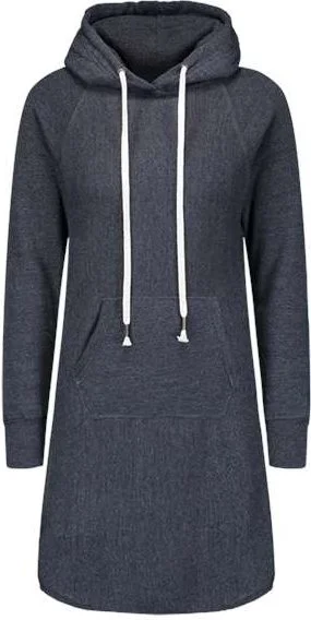 MV Sport W2340 Women's Suzie Hooded Sweatshirt Dress - Navy Heather