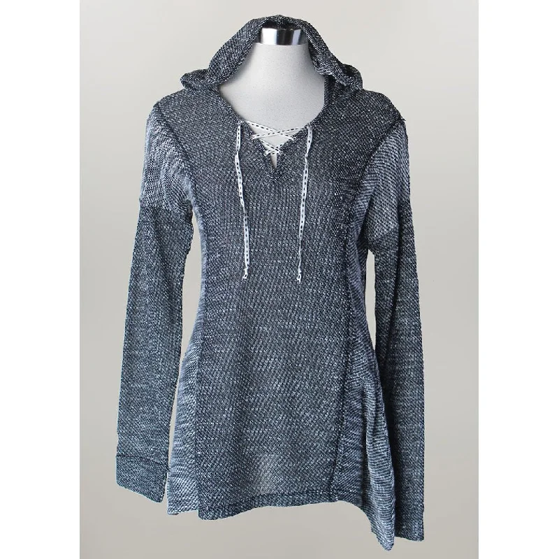 Keren Hart Black Knit Pullover Hoodie