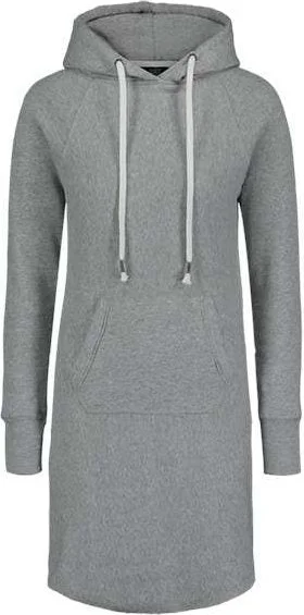 MV Sport W2340 Women's Suzie Hooded Sweatshirt Dress - Heather Grey