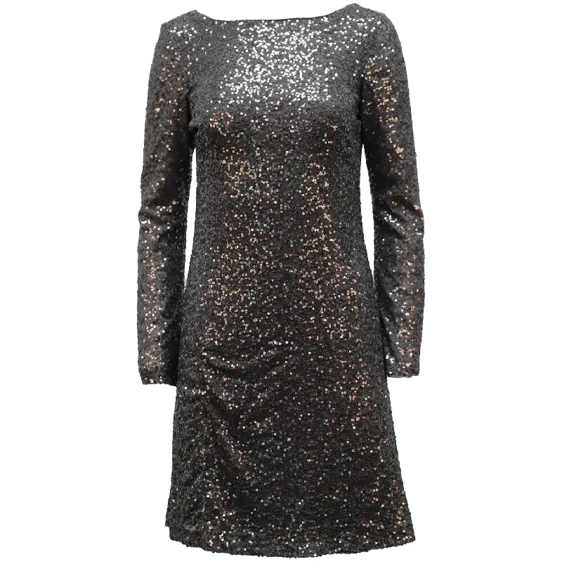 Lauren Ralph Lauren Sequin Cocktail Dress in Grey Nylon