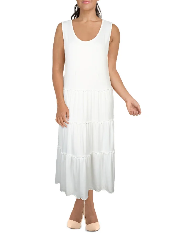 Plus Womens Jersey Sleeveless Maxi Dress