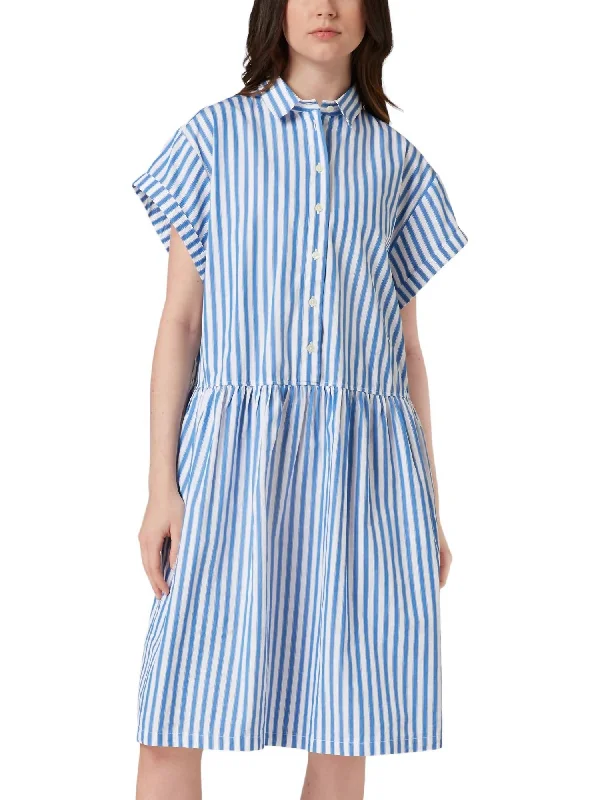 Leonie Dress In Blue Stripes