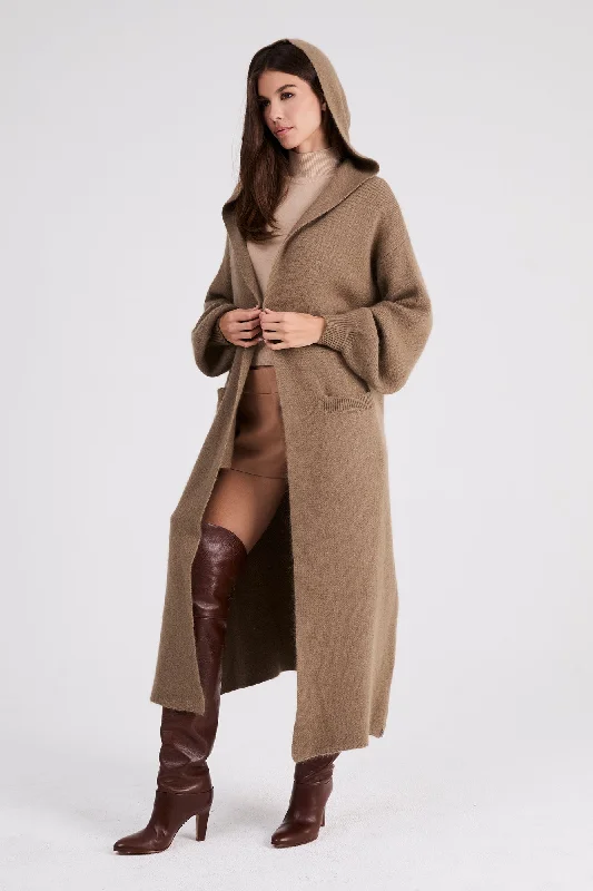 + Beryll Cashmere Coat with Hood | Driftwood