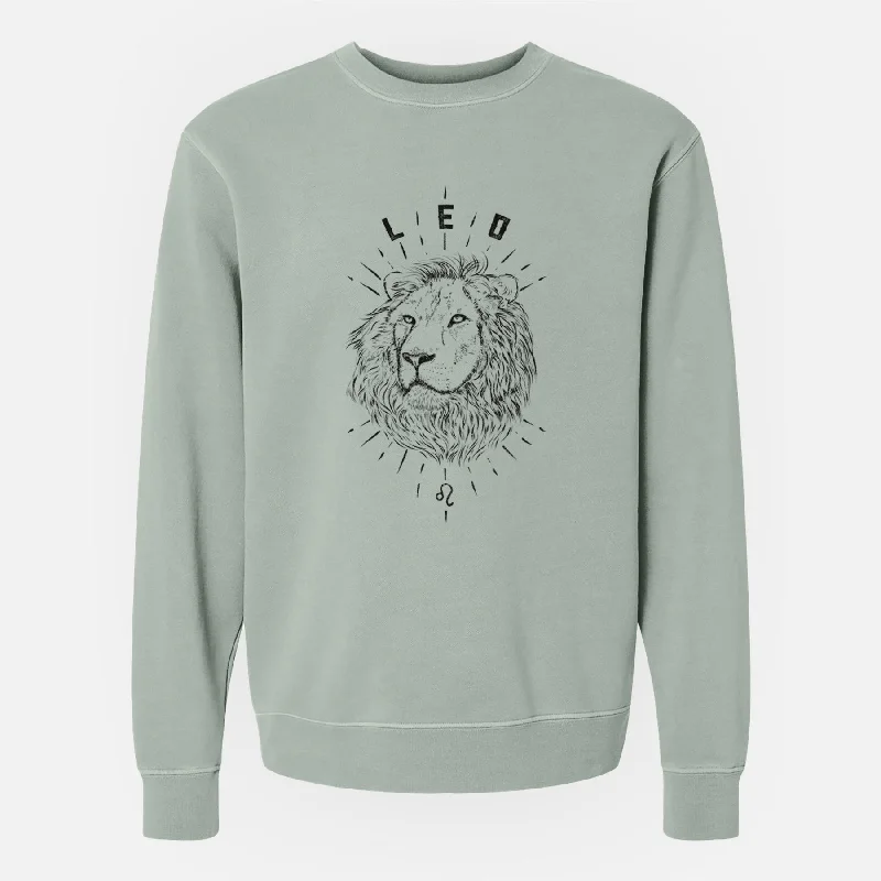 Leo - Lion - Unisex Pigment Dyed Crew Sweatshirt