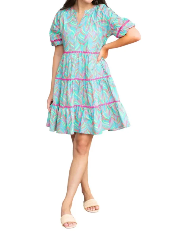 Palmer Dress In Palm Fresca Teal