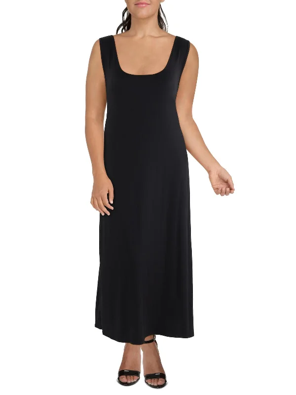 Plus Womens Scoop Neck Long Maxi Dress