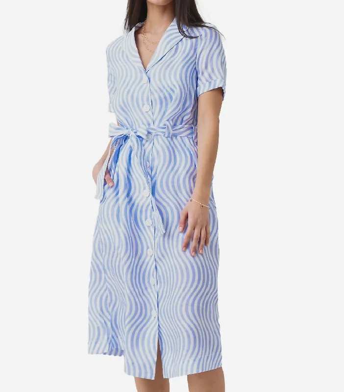 Safari Dress In Sky Wave