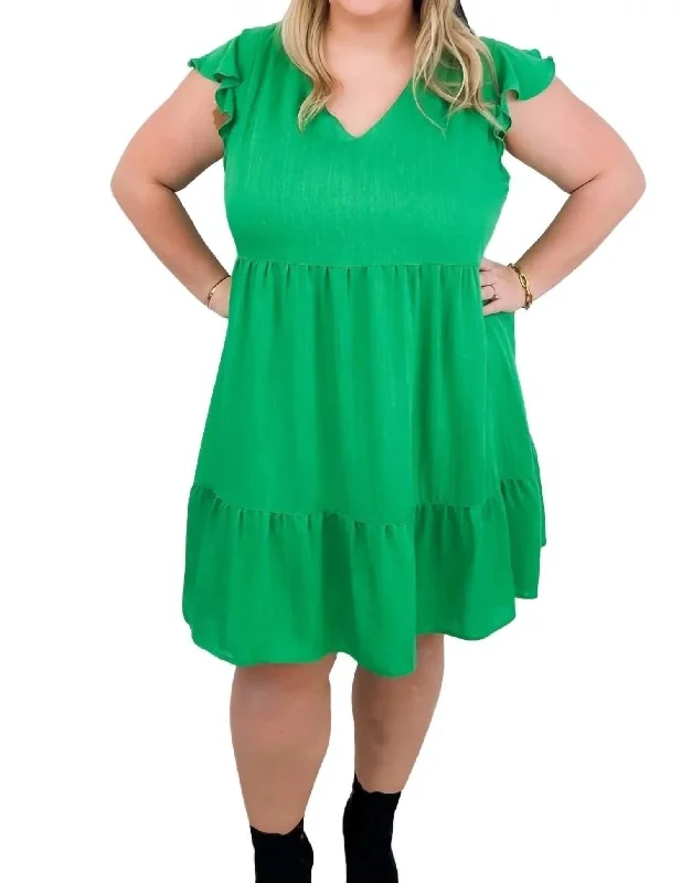 Lucky You Sundress In Kelly Green