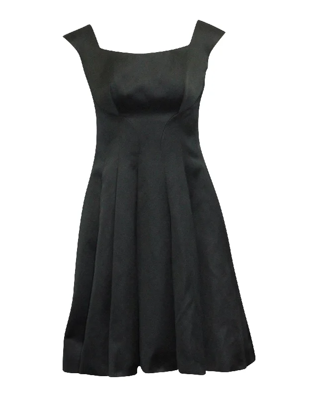 Zac Posen Fit and Flare Dress in Navy Blue Polyamide