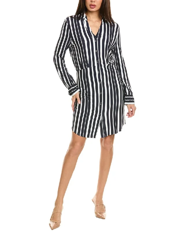 Badgley Mischka Striped Shirtdress