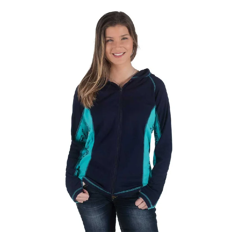 Cowgirl Tuff Women's Mosaic Print Zip Up Hoodie