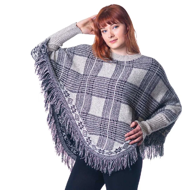 Papa Fashions Women's Fringe Poncho