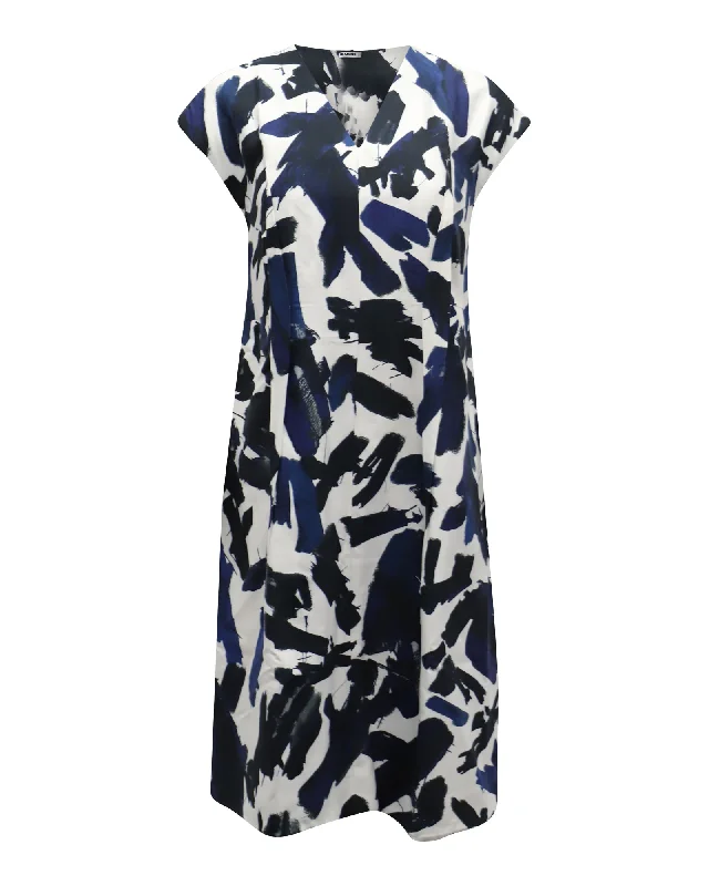 Jil Sander Printed Dress in Multicolor Viscose