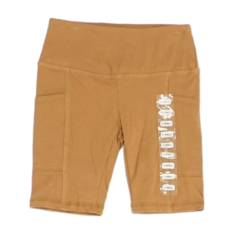 Brown Solid Shorts